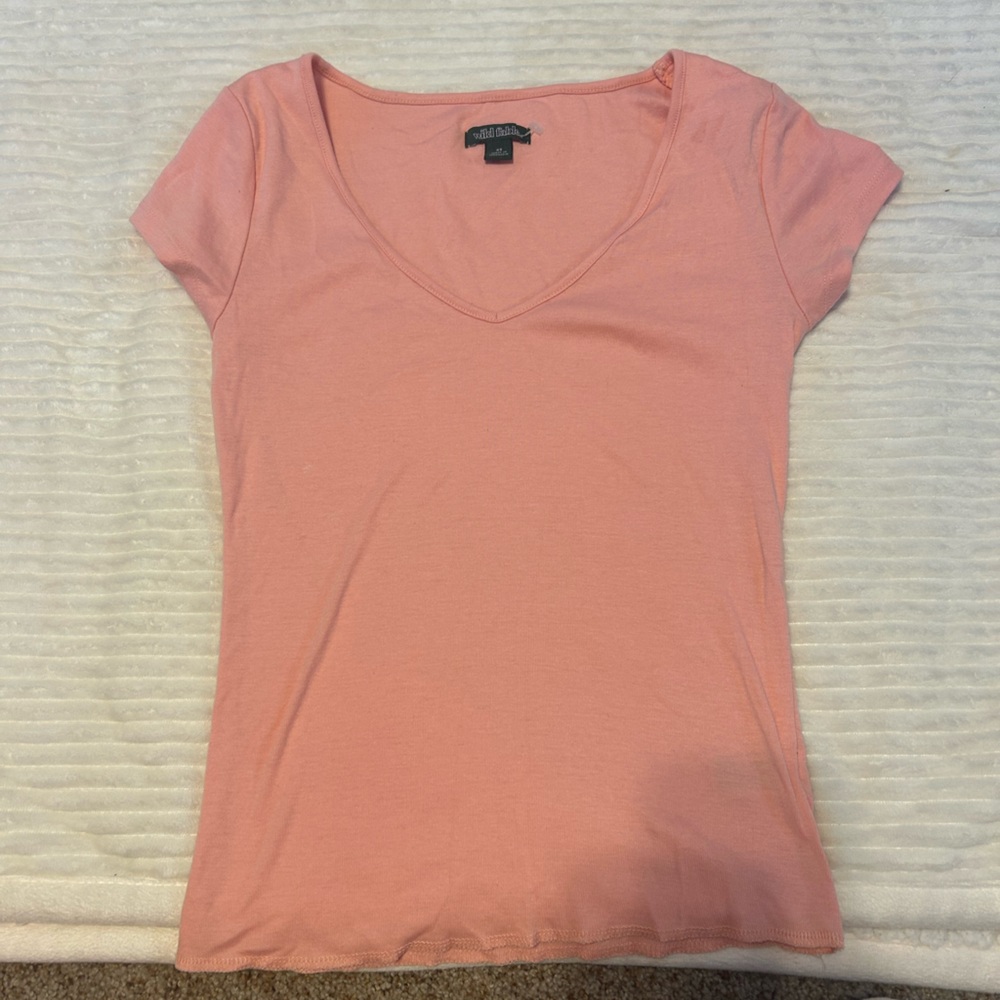 Light pink V neck shirt